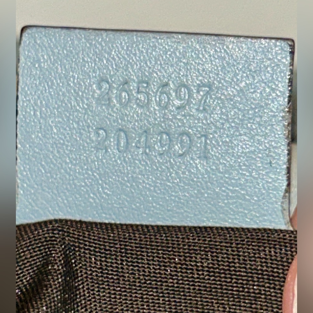 Authentic Gucci Guccissima Joy Boston Bag in light blue. - Picture 13 of 14